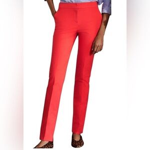 Boden Women's Vibrant Red Straight Leg Pants Size 12 Long